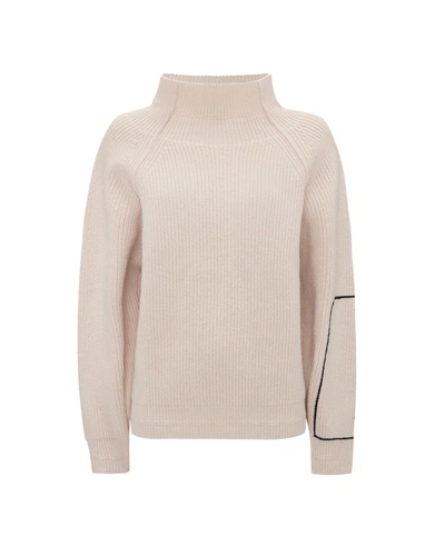 Victoria Beckham Oversized Wool Turtleneck Sweater In Cream