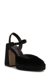 Vince Camuto Martich Ankle Strap Platform Pump In Black Velvet