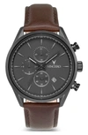VINCERO THE CHRONO S2 CHRONOGRAPH LEATHER STRAP WATCH, 40MM