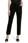 L Agence Rebel Slim Fit Stretch Cotton Ankle Trousers In Black