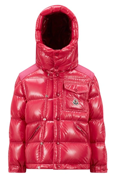 Moncler Kids' Karakorum Shiny Nylon Down Jacket In Pink