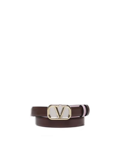 Valentino Garavani Reversible Vlogo Signature Belt In Silver