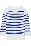LINGUA FRANCA THAT THING EMBROIDERED STRIPED CASHMERE jumper