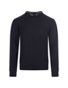 Hugo Boss Eco -sustainable Wool Sweater With Embroidered Logo Boss Botto -l In Blu