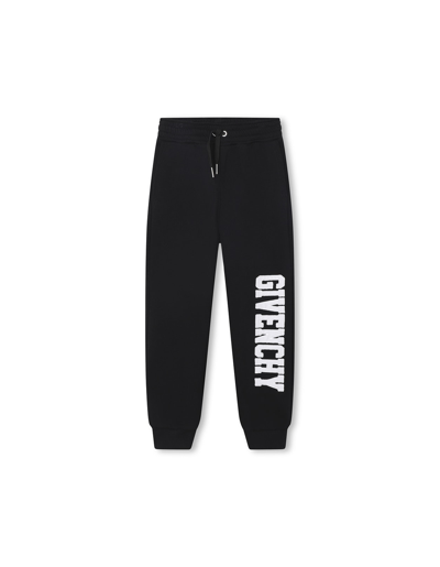 Givenchy Kids' Black Joggers With Front Logo In B Nero