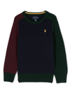 RALPH LAUREN RED, BLUE AND GREEN WOOL AND CASHMERE PULLOVER