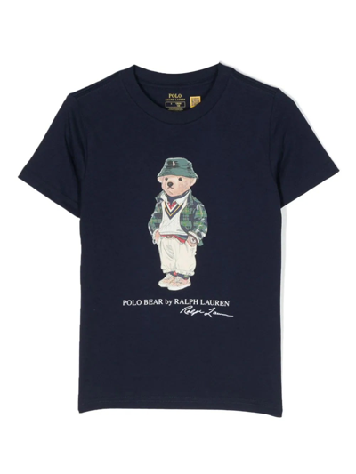 Ralph Lauren Kids' Navy Blue Polo Bear Short Sleeve T-shirt