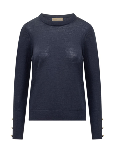 Michael Michael Kors Crewneck Knitted Jumper In Navy