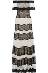 ALICE AND OLIVIA ANIKA OFF-THE-SHOULDER CORDED LACE GOWN