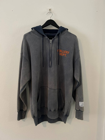 Pre-owned Gallery Dept. Ss22 Vintage Half-zip Hoodie In Blue Pre-owned Gallery Dept. Ss22 Vintage Half-zip Hoodie In Blue