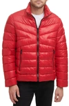 Kenneth Cole New York Hooded Puffer Jacket In Red