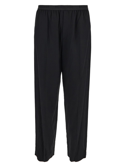 Balenciaga Branded Waistband Trousers In Black