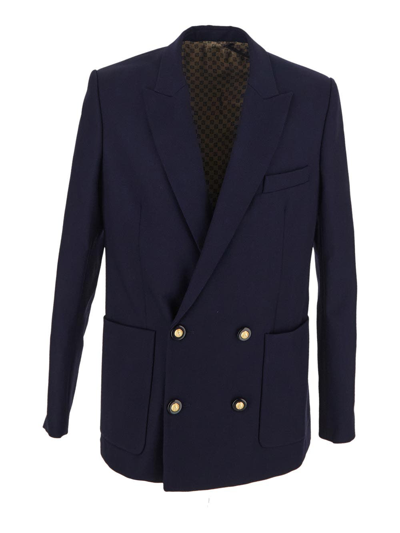 Balmain Virgin Wool Blazer In Blue