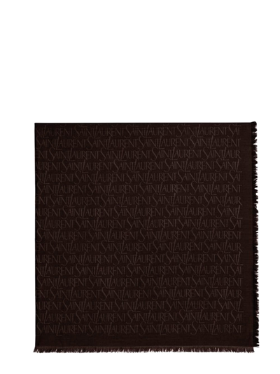 Saint Laurent Square Big Scarf In Espresso