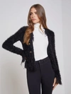 L Agence Azure Fuzzy Cardigan Blazer In Black