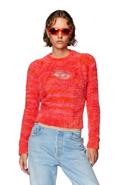 Diesel Maglione Fluffy Con Oval D Cut-out In Multicolor