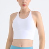 Sheshow Women Thin Shoulder Strap Beautiful Back Sports Bra Shockproof Yoga Fitness Vest In White