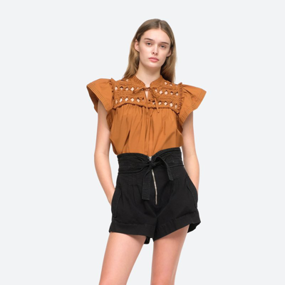 Sea Suri Canvas Belted Shorts In Black