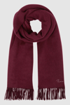 Reiss Picton - Bordeaux Cashmere Blend Scarf,