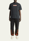 Palm Angels Burning Logo Relaxed-fit Cotton-jersey T-shirt In Black/white
