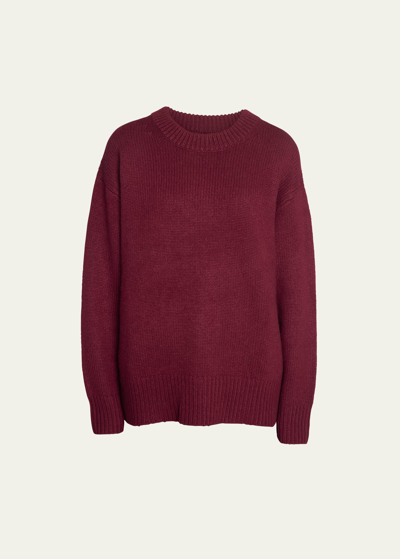 Lisa Yang Renske Cashmere Drop-shoulder Sweater In Cherry