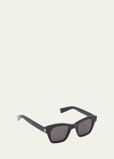 Saint Laurent Men's Sl 592 Acetate Square Sunglasses In Black