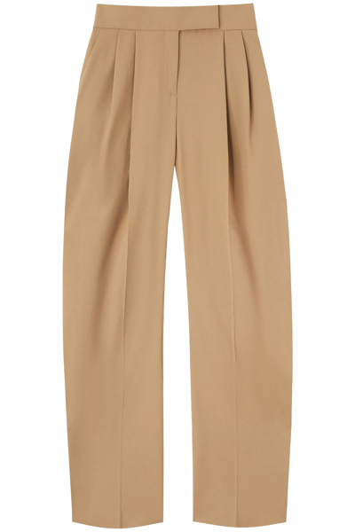 Attico High-waisted Trousers In Camel