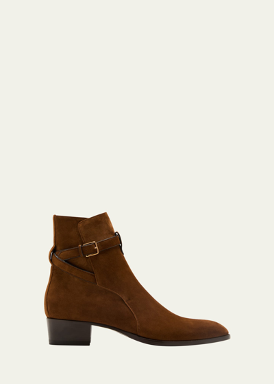 Saint Laurent Wyatt 40 Zip Boot In Land