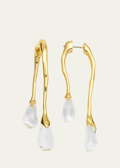 Alexis Bittar Lucite Front-back Double Drop Earrings In Clear