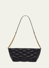 Saint Laurent Ziptop Mini Shoulder Bag In Quilted Smooth Leather In 1000 Nero