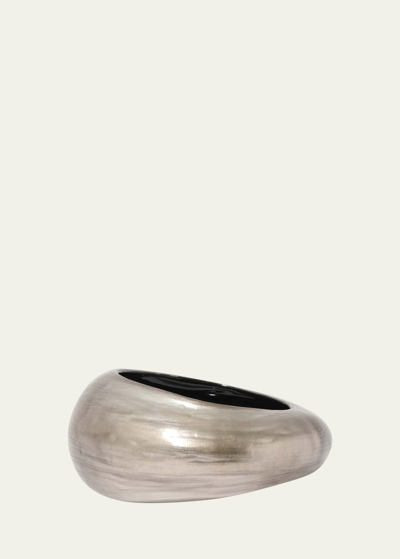 Alexis Bittar Puffy Lucite Tapered Bangle Bracelet In Silver