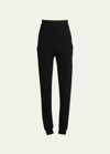 Saint Laurent High Waist Cashmere Joggers In Nero