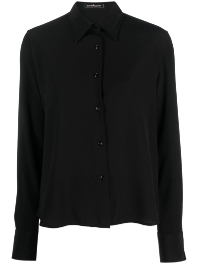 Ermanno Scervino Long-sleeve Silk Shirt In Nero