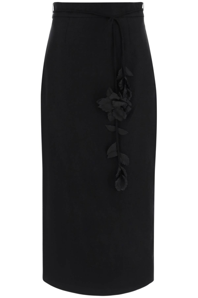 Zimmermann Luminosity Linen Midi Pencil Skirt In Black