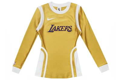 Pre-owned Nike Women's Nrg Lr Los Angeles Lakers Long Sleeve Tee Yellow