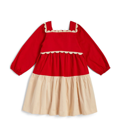The Middle Daughter Kids'  Long-sleeve Scalloped Dress (2-15 Years) In Multi