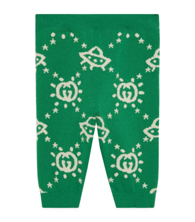 Gucci Babies' Wool Pant With Intarsia In Green