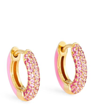 Emily P Wheeler Emily P. Wheeler Yellow Gold, Sapphire And Ruby Ombre Hoop Earrings