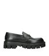 VERSACE LEATHER CHUNKY MEDUSA LOAFERS