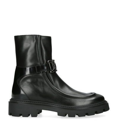 Tod's Kate Leather Ankle Boots In Black