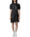 Zadig & Voltaire Rixe Cuir Froisse Crinkle Leather Minidress