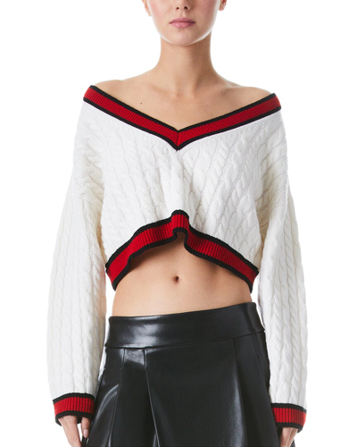 Alice And Olivia Alice + Olivia Ayden Wool & Cashmere-blend Pullover In White