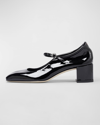 Aeyde Square Toe Leather Block Heel Pumps In Black