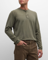 Peter Millar Men's Cotton-stretch Henley T-shirt In Juniper