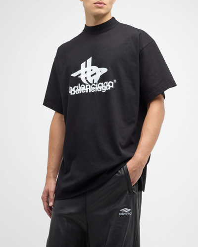 Balenciaga Layered Sports Oversized T-shirt In Black