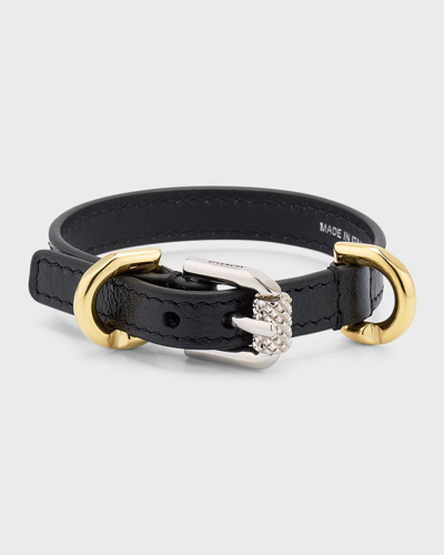 Givenchy Voyou Leather Bracelet In Black