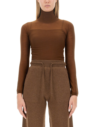 Max Mara Stresa Wool Knit Turtleneck Sweater In Buff