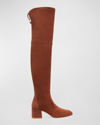 STUART WEITZMAN FLARELAND SUEDE OVER-THE-KNEE BOOTS