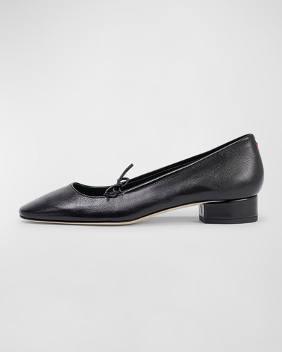 Aeyde 25mm Darya Leather Ballerina Pumps In Black