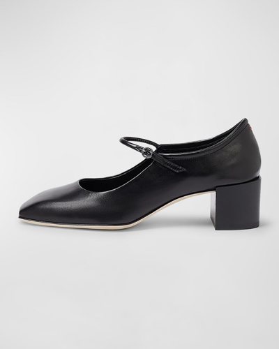 Aeyde Aline Leather Mary Jane Pumps In Black